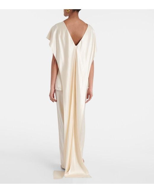 TOVE White Sara Caped Satin Top