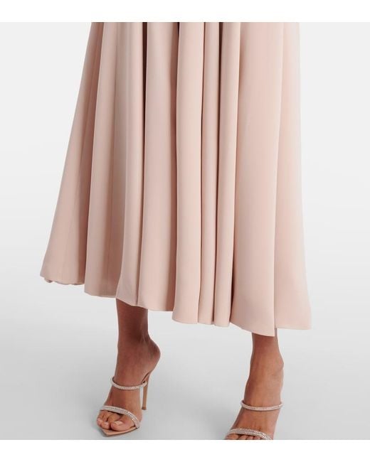 Costarellos Pink Aldina Crystal-Embellished Crepe Midi Dress