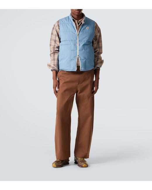 Moncler Blue Heceta Denim Down Vest for men