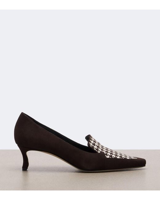 Manolo Blahnik Black Petusi Houndstooth Suede Pumps