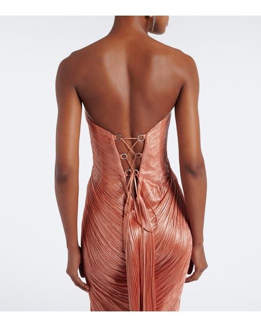 Maria Lucia Hohan Red Nadira Silk Bustier Gown