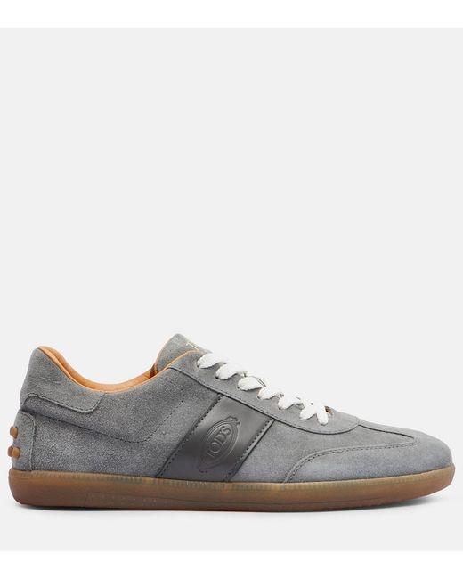 Tod's Gray Tabs Suede Sneakers