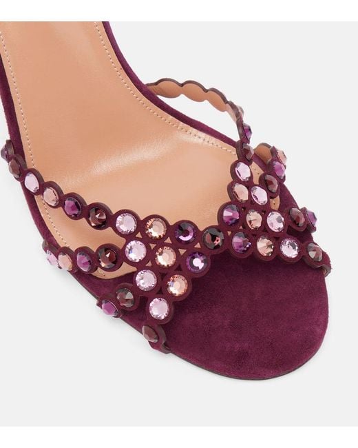 Aquazzura Pink Sandalen Tequila 85 Aus Leder Mit Kristallen