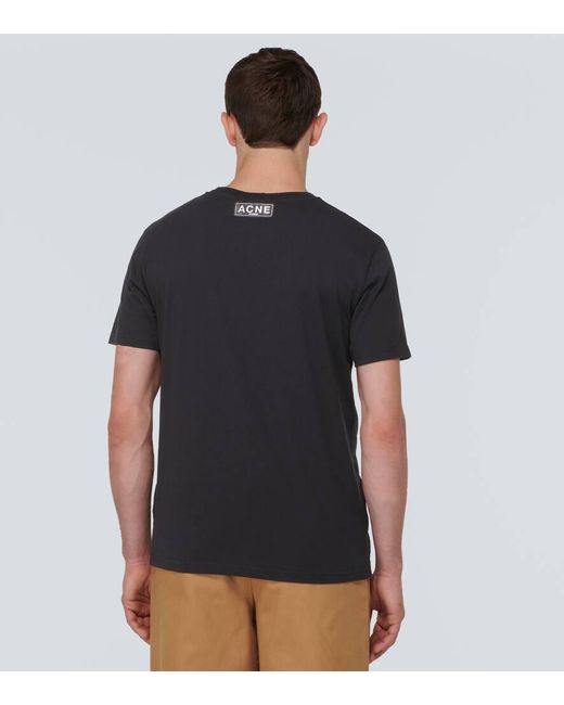 Camiseta en jersey de mezcla de algodon Acne de hombre de color Black