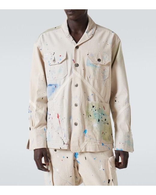 Greg Lauren Natural Painter Printed Cotton Jacket for men
