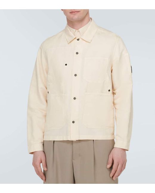 C P Company Hemdjacke aus Baumwolle und Leinen in Natural für Herren