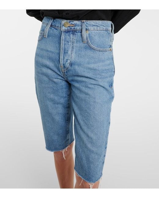 FRAME Blue The Cycling Denim Shorts