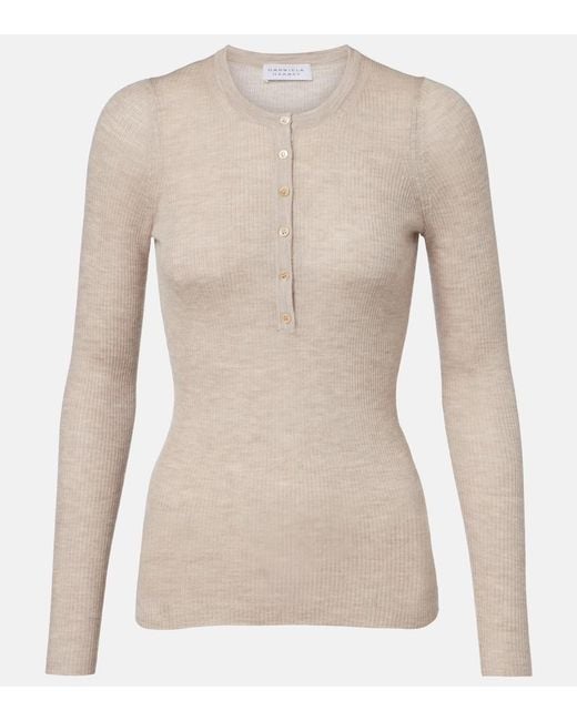 Gabriela Hearst Natural Julian Cashmere And Silk Henley Shirt