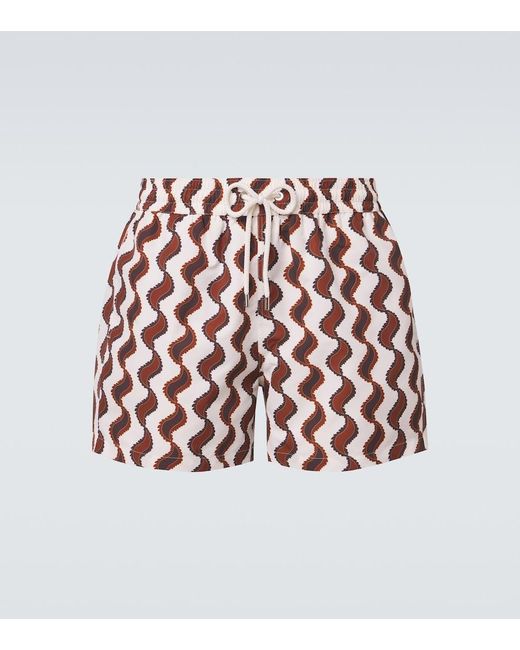 Frescobol Carioca Red Rio Printed Swim Trunks for men