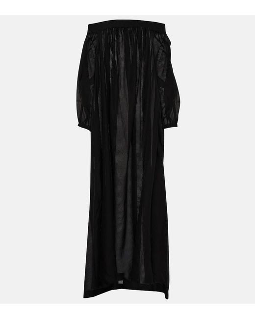 Alaïa Black Off-Shoulder Maxi Dress