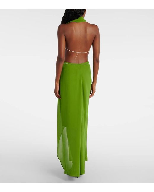 Christopher Esber Green Top Aus Seiden-Georgette
