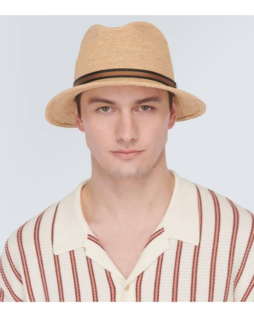 Sombrero panama Argentina de croche de rafia Borsalino de hombre de color White