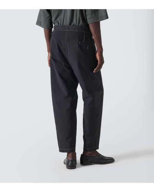 Pantaloni tapered in misto cotone di Lemaire in Black da Uomo