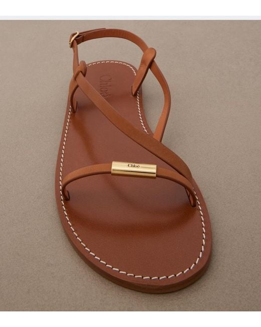 Chloé Brown Matilda Leather Sandals