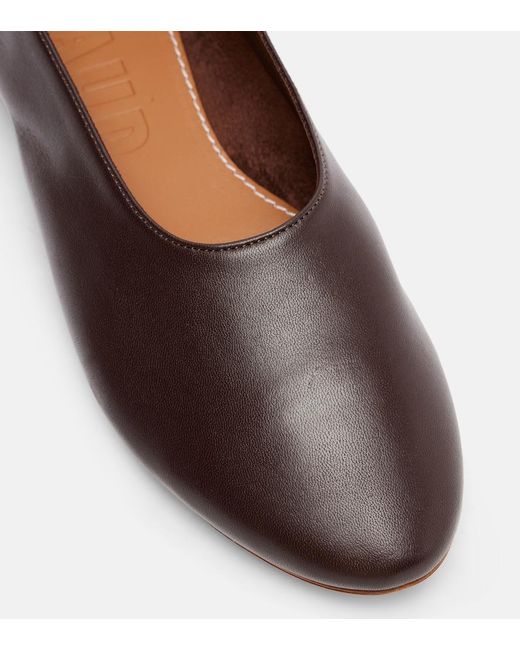 Staud Brown Alba Leather Ballet Flats