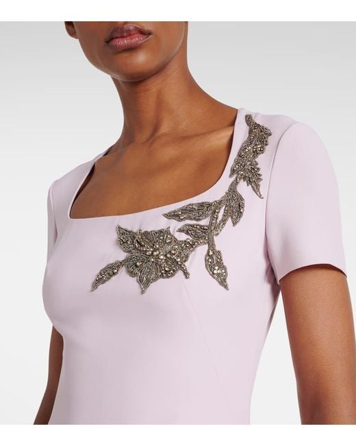 Alexander McQueen Pink Embellished Crepe Gown
