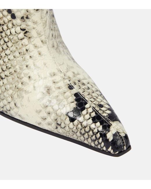 Paris Texas Multicolor Jane Snake-Print Leather Ankle Boots