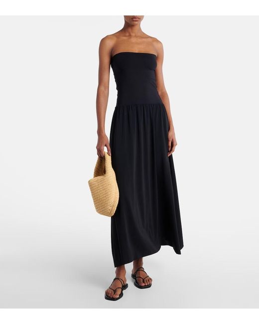Eres Black Oda Pleated Bustier Dress