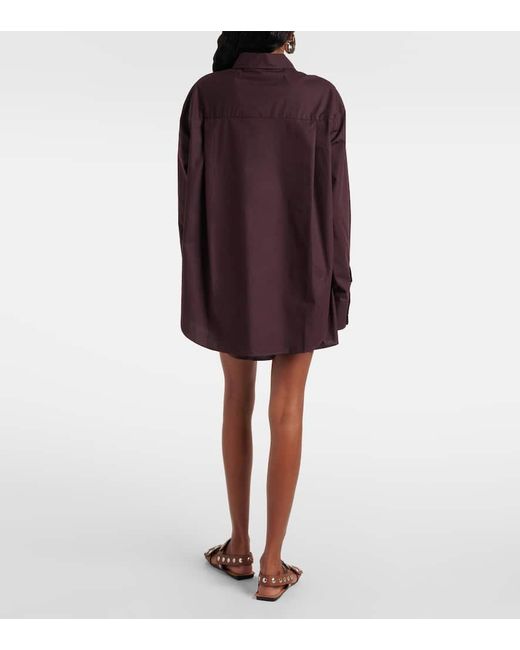 Frankie Shop Purple Hemd Lui Aus Baumwollpopeline