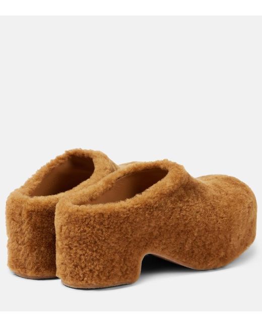 Dries Van Noten Brown Platform Clogs