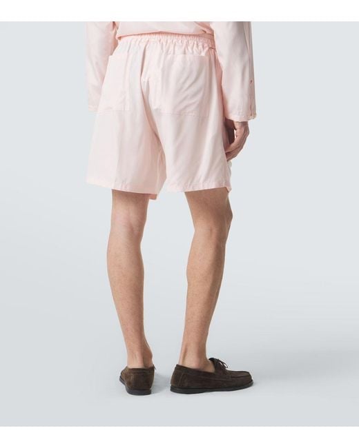 Umit Benan Pink Julian Paradiso Silk Shorts for men