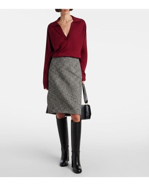 Botas Altas De Piel Con Horsebit Gucci de color Black