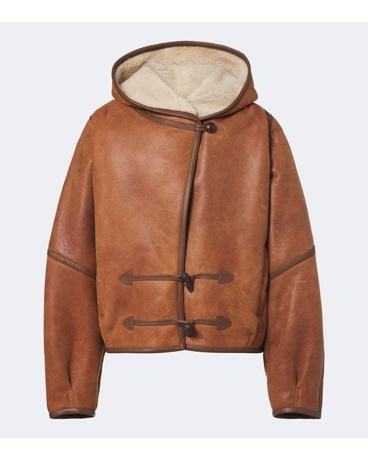 Isabel Marant Brown Amiel Hooded Leather Jacket