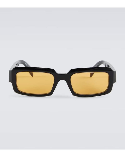 Prada Brown Symbole Rectangular Sunglasses for men