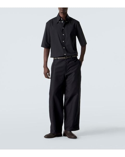Lemaire Brown Piped Leather Slip-On Shoes for men