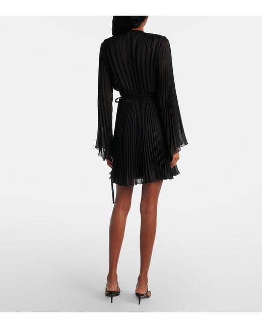 Versace Black Safety Pin Pleated Cover-Up Skirt