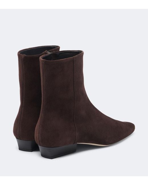 Staud Brown Wally Suede Ankle Boots