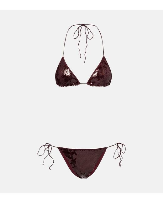 Oseree White Marylin Sequined Bikini