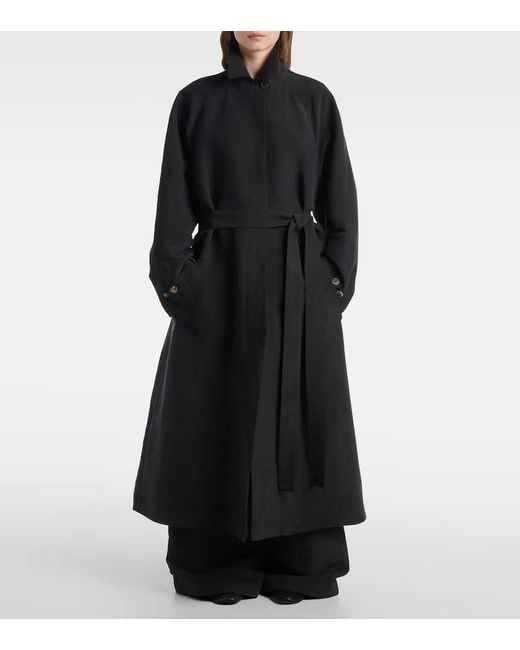 The Row Black Mantel Ryo Aus Seide