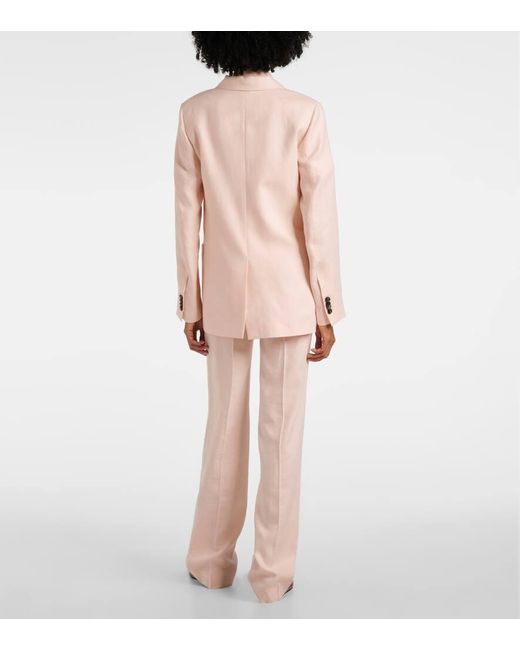 Loro Piana Natural Genny Linen And Wool Blazer