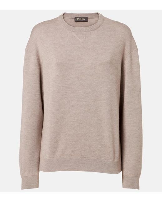 Loro Piana Brown Balfour Cashmere, Wool, And Silk Sweater