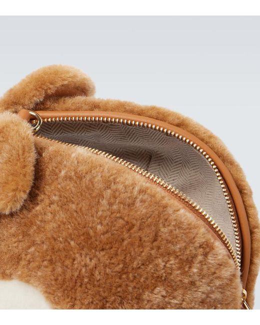 Loewe Hamster Shearling Crossbody Bag in Brown for Men | Lyst