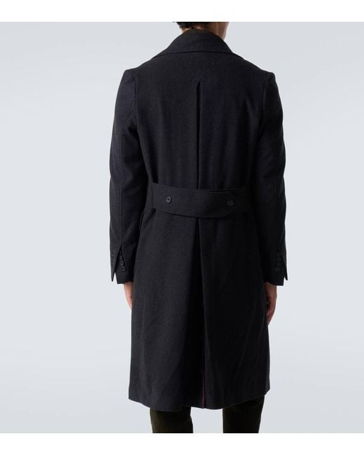 Rubinacci Black Virgin Wool Coat for men