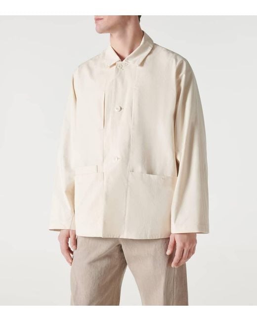 Lemaire White Boxy Cotton Field Jacket for men