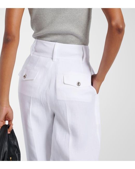 Pantalones anchos de lino Loro Piana de color White
