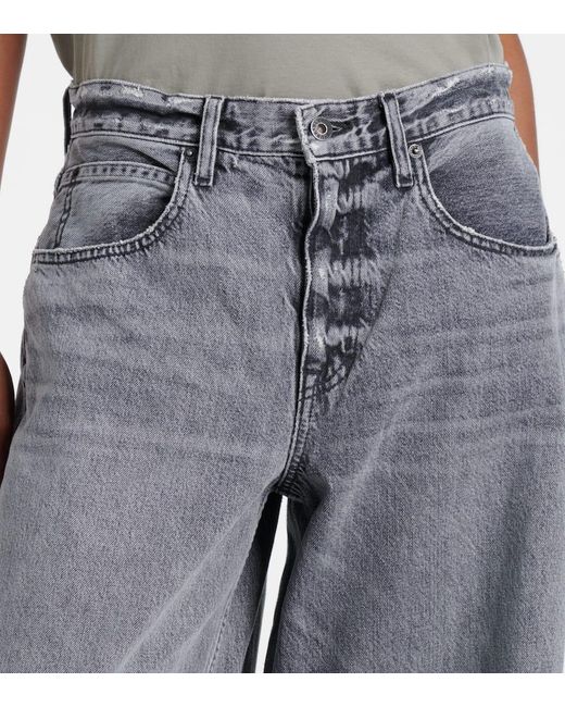 SLVRLAKE Denim Gray Alex Mid-Rise Wide-Leg Jeans