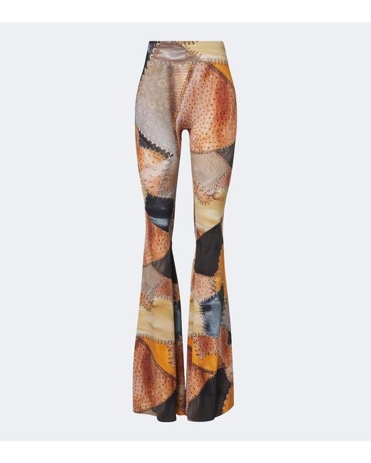 Roberto Cavalli Brown Trompe L'Oil Flared Pants