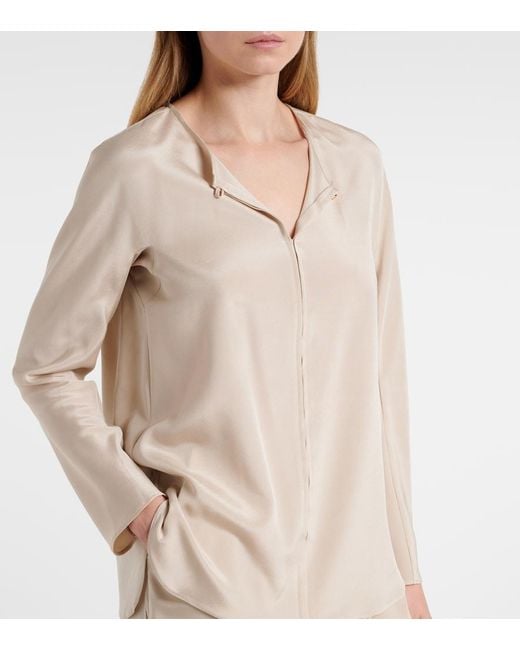 Max Mara Natural Mitico Silk-Blend Blouse