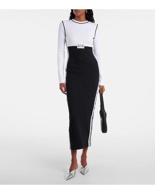 Jean Paul Gaultier Black Logo Cotton-Blend Jersey Maxi Dress