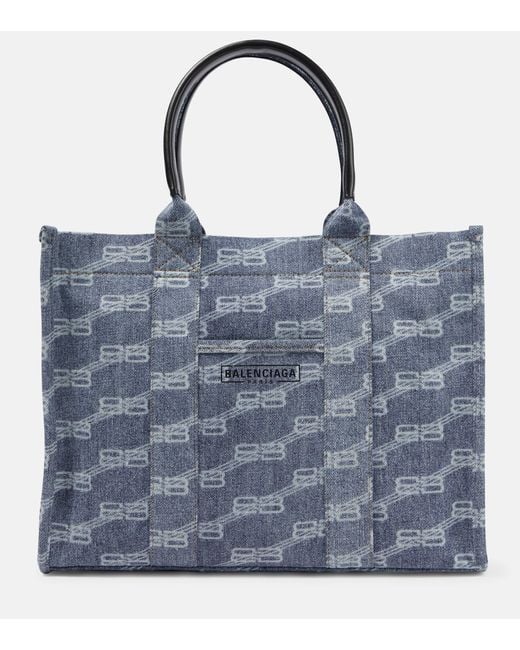 Balenciaga Hardware Medium Denim Tote Bag in Blue | Lyst