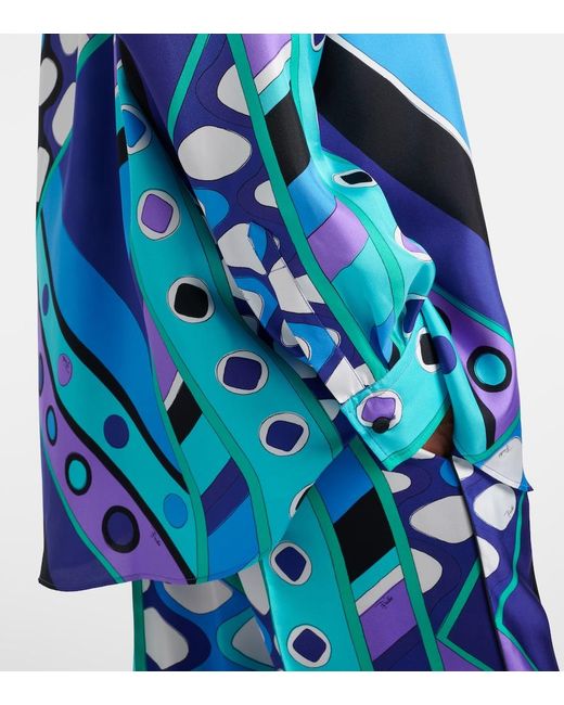 Emilio Pucci Blue Vivara Silk Twill Shirt