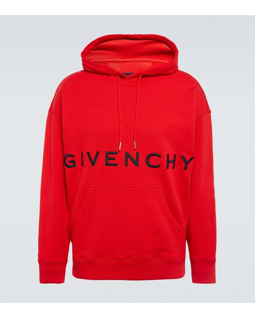 Sudadera de jersey de algodon logo Givenchy de hombre de color Rojo | Lyst