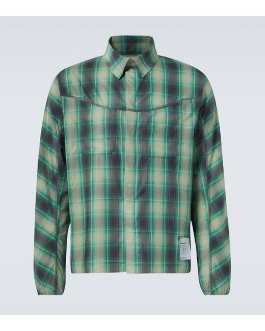 Satisfy Green River Peaceshell Checked Shirt for men