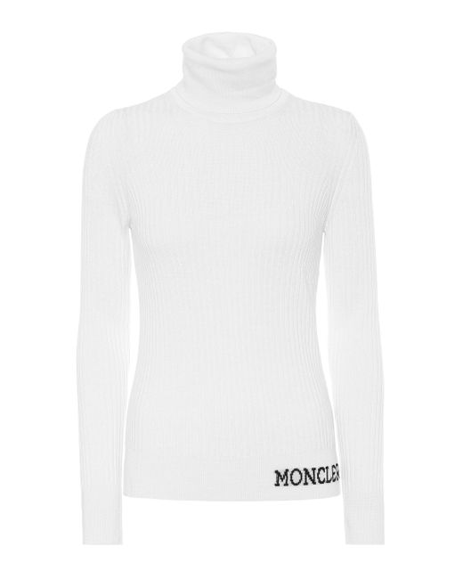 Moncler White Wool Turtleneck Sweater