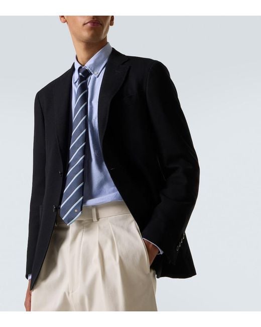 Canali Blue Kei Wool Blazer for men