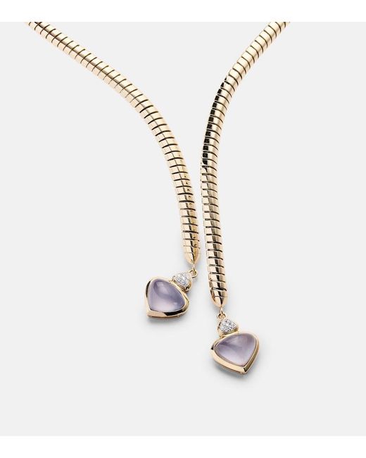 Marina B Natural Trisolina 18Kt Necklace With Chalcedony And Diamonds